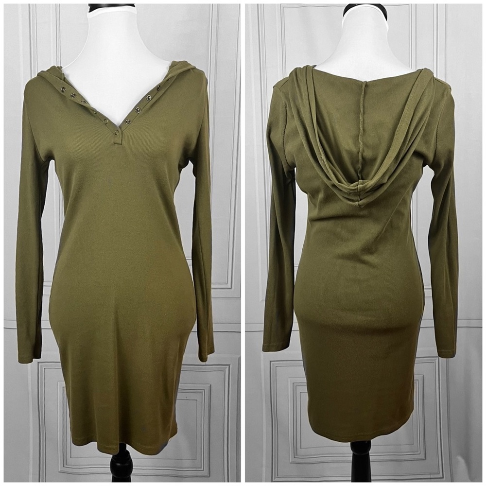 Green hooded dress
